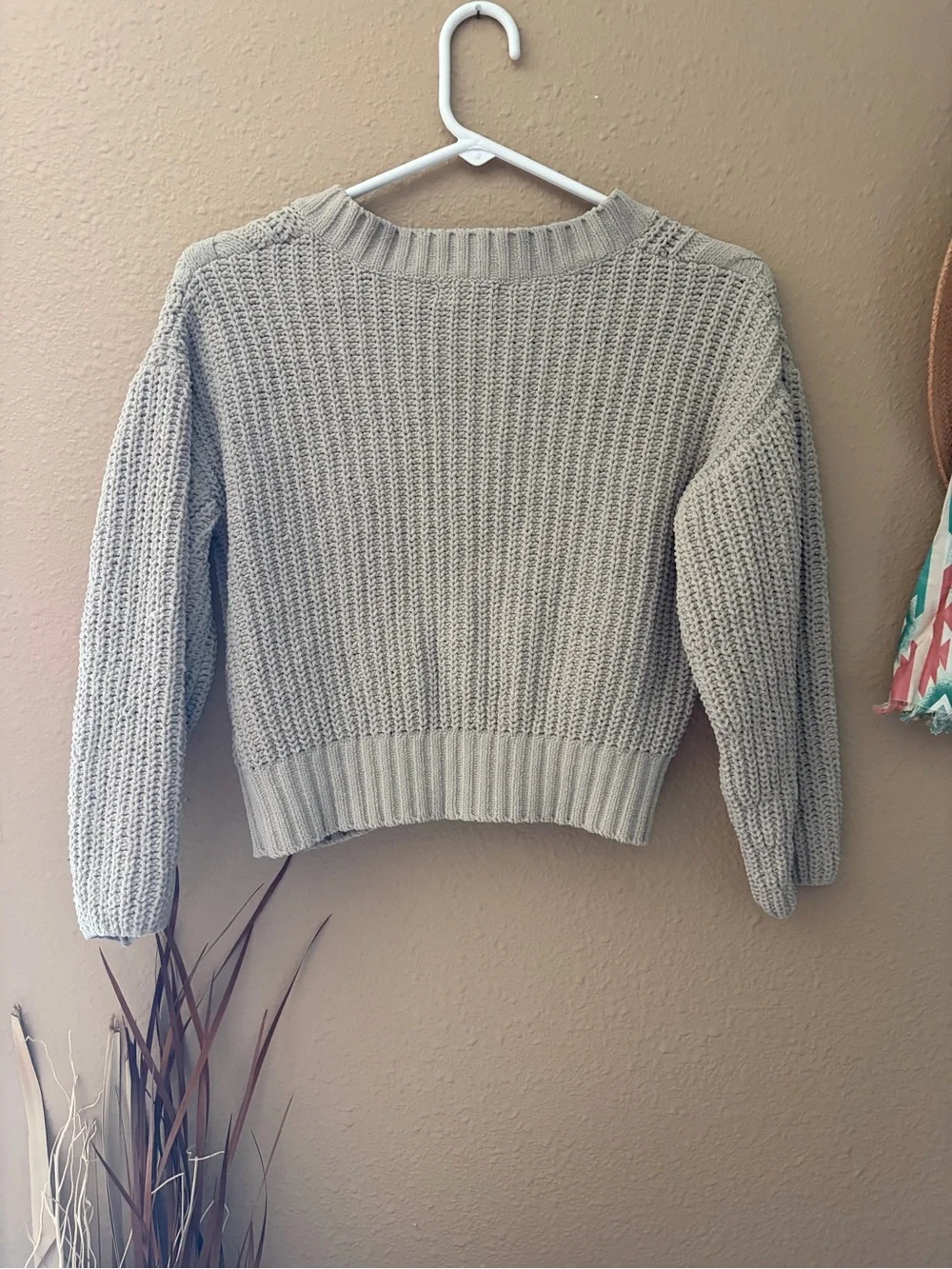 Girls' Cable-Knit V-Neck Cardigan Sweater - Light Beige